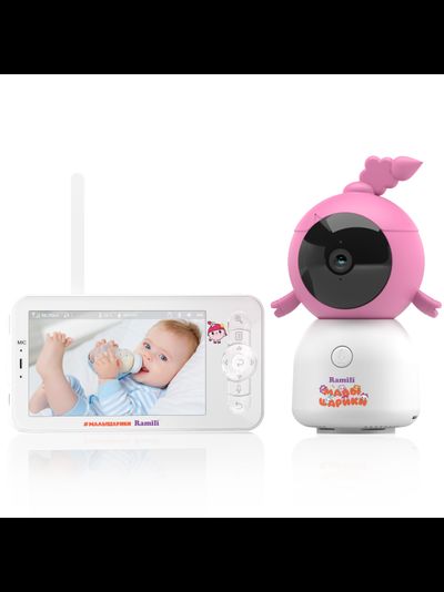 Видеоняня Ramili Baby RV100NUSHA Нюша, Малышарики, с креплением, Wi-Fi моторизированная видеоняня с креплением + монитор с диагональю 12,7 см., интерком, DVR, 2k