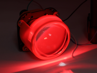 Билед модули M01, 2.5 дюйма, 12v, 5500К, с подсветкой красного цвета Devil Eyes, гаечное крепление (комплект, 2шт)