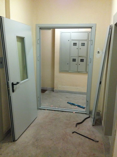 Дверь противопожарная ДПМО-02/60 (EI 60) полуторная (остекленная), размером 2070*1260 - 1,2 мм.