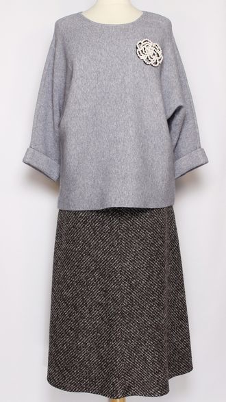 ДЖЕМПЕР  "КИМОНО-РОЗА " серый р.50-54