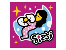 Tile 2 x 2 with Groove with BeatBit Album Cover - Sleeper Clutching Pillow with Moon and Stars Pattern, Magenta (3068bpb1595)