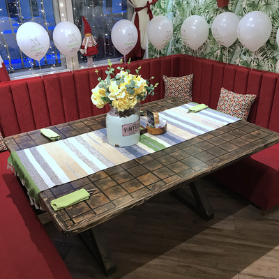 стол из торцевых спилов сосны банкетный