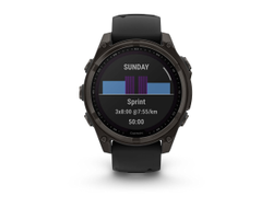 Умные часы Garmin Fenix 8 - 47 мм Solar, Sapphire, титановый угольно-серый DLC с черным ремешком (010-02906-11)