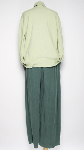 Брюки Бохо вельветовые "Султанки" малахит р.52-58