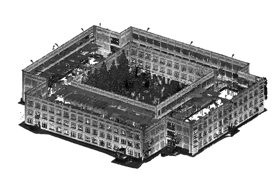 Облако точек здания школы