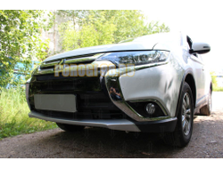 Защита радиатора Mitsubishi Outlander III 2015-2018 (4 части) black