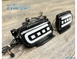 Противотуманки Toyota Land Cruiser Prado 150 LED черные (3 режима)