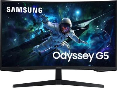 Samsung 27" Монитор Odyssey G5 LS27CG550EIXCI, черный 2560x1440@165 Гц, VA, LED, 2500:1, 300 Кд/м?, 178°/178°, DisplayPort 1.2, HDMI 2.0: 1000R, AMD FreeSync