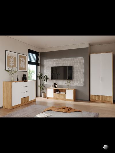 Ивис Комод КМ-002 Дуб Крафт золотой / Белый