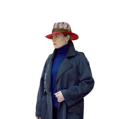 Шляпа фетр Alfonso D &#039; Este 42060 красная