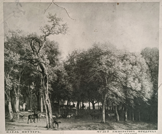 "Выезд на охоту" фотогравюра Paulus Pieterszoon Potter 1912 год