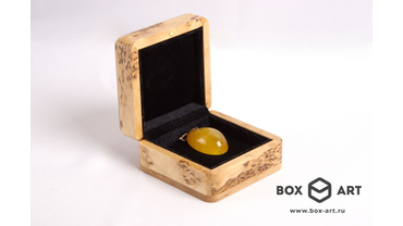 5056 Футляр из карельской берёзы на заказ, для ювелирных украшений из янтаря. 