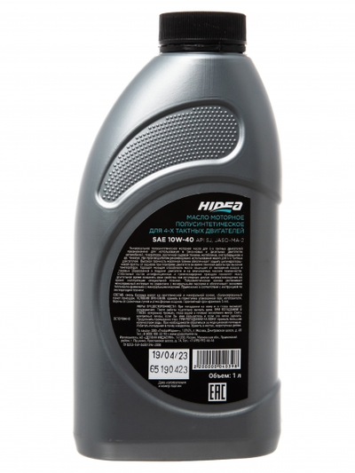 МАСЛО МОТОРНОЕ HIDEA П/С 4Т SAE 10W-40 SJ, JASO-MA-2 1Л