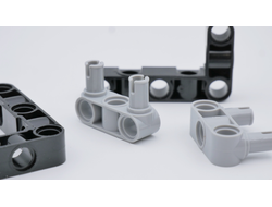 !АНАЛОГ! AN_LFTRM1 Комплект 2477 Liftarm, Modified Perpendicular Holes Bent Thick L-Shape 3 x 5 BLACK + 2393 Pin Connector Perpendicular 3L with 2 Pins LBG  4 шт (АНАЛОГ), n/a / 4 шт.