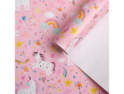 Бумага глянцевая "Единороги"50*70