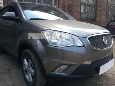 Защита радиатора Ssang Yong Actyon (C200) 2010-2013 black верх