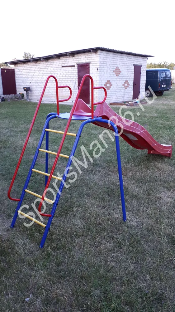 подставка для детской горки + скат S-line 3 м красный