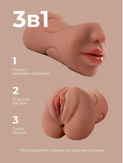 29 Мастурбатор двусторонний 3 отверстия