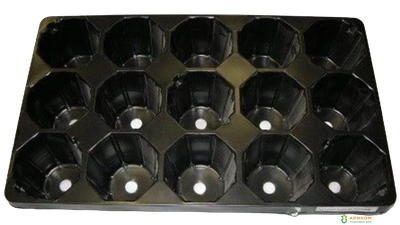 Кассета для рассады 15 ячеек с поддоном