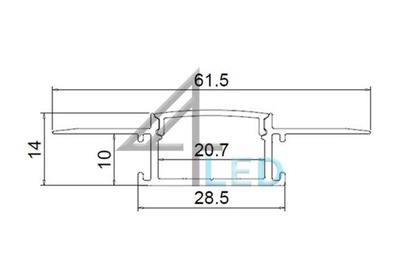 Алюминиевый профиль 4L-6214-2.5m-DW ANOD+OPAL Гипсокартон