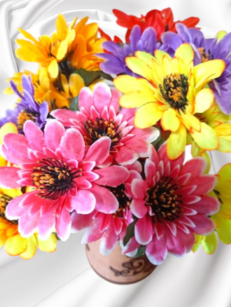 Искусственные цветы герберы, высота 25-30 см, набор из 5 букетов