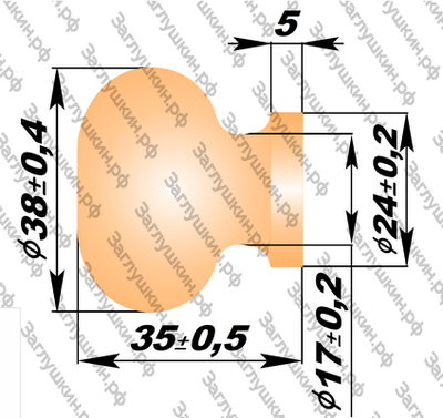 Ручка РК 35-38, берёза