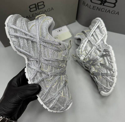 Balenciaga 3XL Extreme Rhinestones Silver