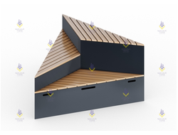 1663.1 Скамья «Треугольник» на металлическом основании тип-1