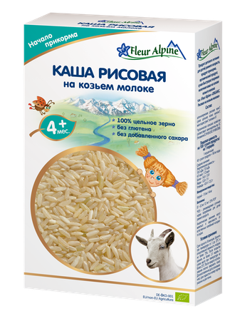 Флёр Альпин Каша на козьем молоке рисовая органик 200г