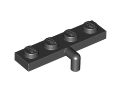 Plate, Modified 1 x 4 with Bar Arm Down, Black (30043 / 3004326 / 6172997)