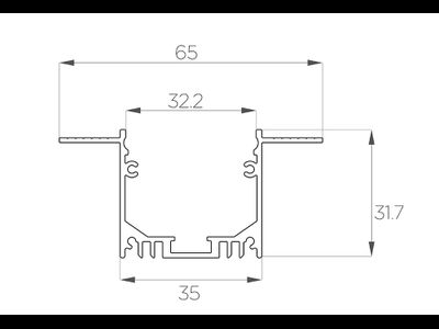 Алюминиевый профиль 4L-6532-SH ANOD Шпаклёвка