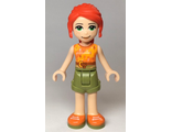 Friends Mia, Olive Green Shorts, Orange and Bright Light Orange Top with Lightning Bolts, Orange Shoes, n/a (frnd352)
