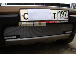 Защита радиатора Renault Duster 2011-2015 с вырезом под ДХО chrome