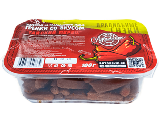 Лутовские гренки - Гренки пшеничные Лутовские "Тайский перец" 100 гр