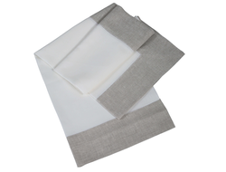 Квадратная белая льняная салфетка 45х45 см для сервировки стола с контрастным бортом