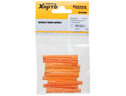 Дюбель универсальный с бортиком (u) 6 х 52, 9шт. ХВАТ 23853-2