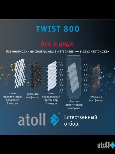 Прямоточная система обратного осмоса atoll TWIST 800