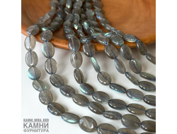 Лабрадор овалы 14х10 мм яркая иризация, цена за нить 19 см