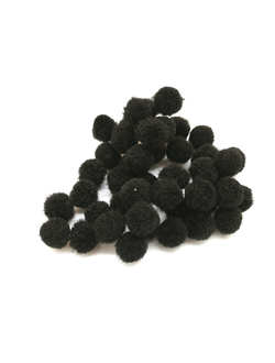 Помпоны декоративные, 10 мм черные (упаковка 90 штук)