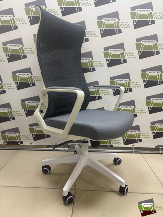 Кресло РЕКОРД М-878 белый пластик (серый) UTFC