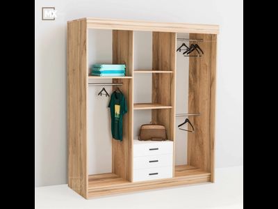 Шкаф-купе Лорд Дуб вотан/Белый гладкий  (Эра)