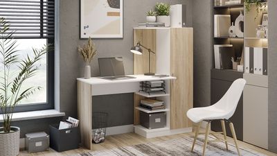 Стол компьютерный Бейсик Дуб Сонома/Белый