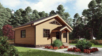 Одноэтажный каркасный дом с двумя спальнями 113м² (SK26)