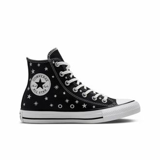 Кеды Converse All Star черные высокие со звездочками