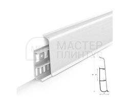 Плинтус ПВХ Идеал Деконика 85 мм. Белый матовый 001