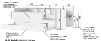 Руна КР 01 Кровать универсальная Белый/Белый