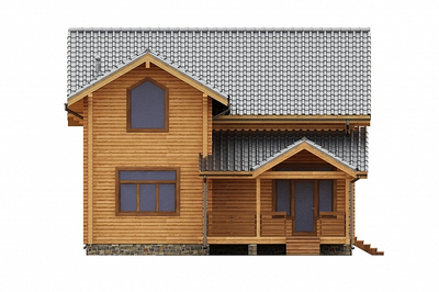 Двухэтажный дом "Истра 2" с навесом под автомобиль, 217 м2