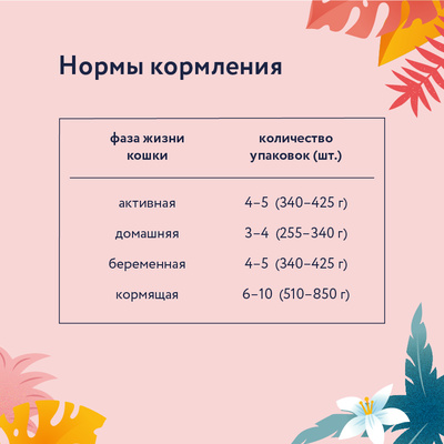 Florida (Флорида) влажный корм (пауч) для взрослых кошек, кусочки c тунцом и шпинатом в соусе 85 г