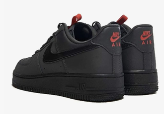 Nike Air Force 1 Low Grey Suede (Экокожа) сзади