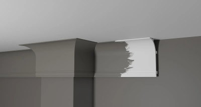 Потолочный плинтус для подсветки DECOR-DIZAYN DD520, из дюрополимера, под покраску, ударопрочный, 2 метра